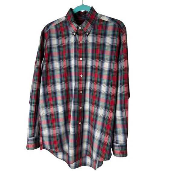 NEW Chaps Ralph Lauren Button Down Shirt in Red Blue Plaid Size Medium - Picture 2 of 5